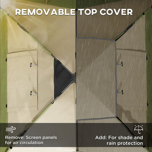 Outsunny 3-4 Man Camping Tent, Quick Setup Family Tent - Dark Green by Outsunny