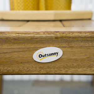 Outsunny 3 Pieces Acacia Wood Garden Dining Set - Natural by Outsunny