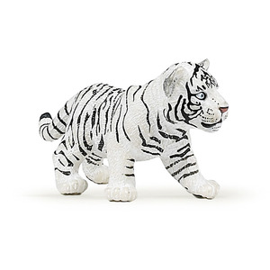 PAPO Wild Animal Kingdom White Tiger Cub Toy Figure - Black by PAPO
