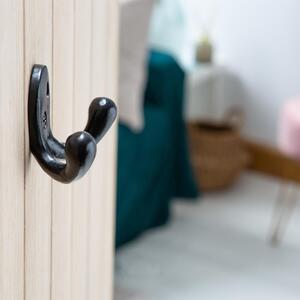 70x50mm Double Coat Hook - Raw by Hammer and Tongs