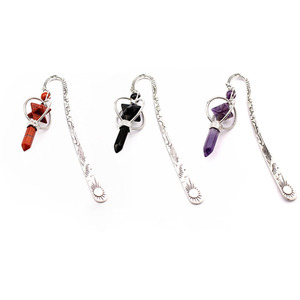 Crystal Pillar Pendant Bookmark - Red