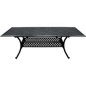 SHG Chirk Cast Aluminium 6 Seater Dining Set With Rectangular Extendable Table - Black by Signature Homes and Gardens