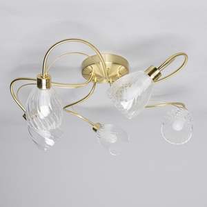 Cora 5 Light Bathroom Tangle Flush Ceiling Light - Satin Brass by Litecraft