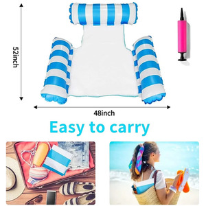 2 pcs Inflatable Water Hammock Pool Chair - blue