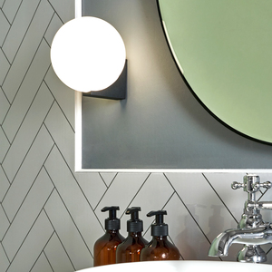 Bola Bathroom Flush Ceiling Light - Black by Litecraft