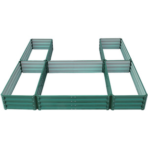 U-shaped Metal Garden Flower Bed with 5 Compartments by Livingandhome