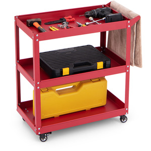3-Tier Rolling Tool Cart - Red by Costway