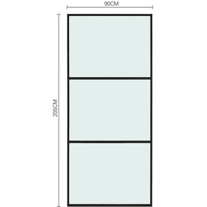 Glass Black Barn Door with Sliding Hardware Kit by Livingandhome