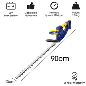 Lightweight Handheld Electric Cordless Hedge Trimmer 20V - Blue by Skotek
