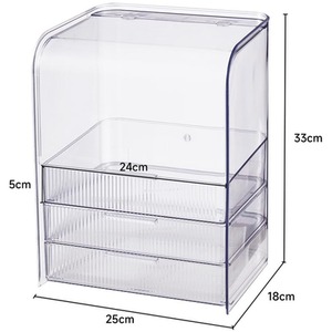 Clear Desktop Makeup Organiser with Two Drawers by komore