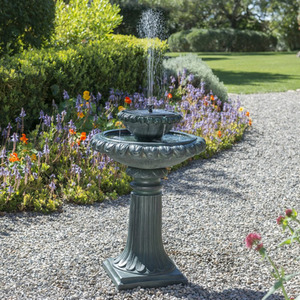 Victorian Stone Effect Solar Powered Water Feature - Turquoise by Solaray