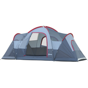 Outsunny 5 to 6 Man Dome Camping Tent - Grey by Outsunny