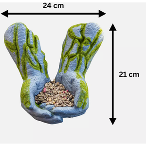 Bird Feeder Garden Ornament - Grey & Green by Garden Mile