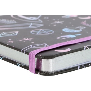 A5 Crystal Witch Print Notebook - Black by Kingsbury Gifts