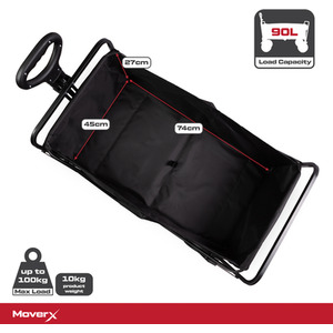 Folding Camping Trolley on Wheels Festival Wagon - Black by MoverX