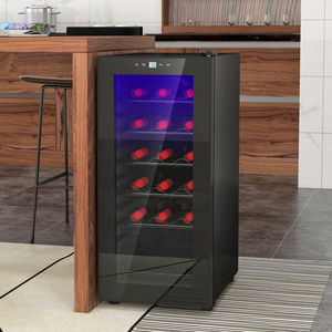 HOMCOM 50L Undercounter Wine Cooler Fridge - Black by HOMCOM