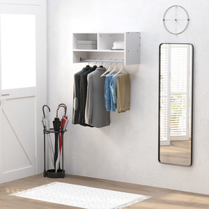 HOMCOM Wall Mounted Coat Hanger - White by HOMCOM