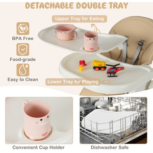 4-in-1 Baby Highchair - Almond Brown by Costway