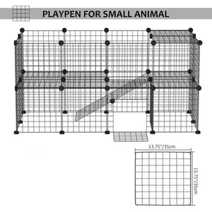 Metal Wire Pet Playpen - Black by PawHut