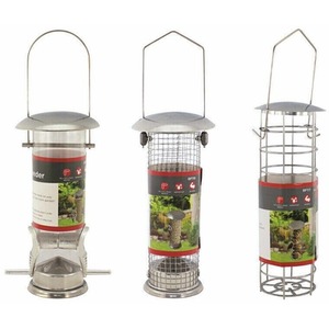 Garden Bird Feeder Set 3pc - Silver by Garden Mile