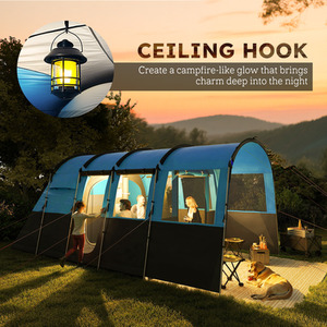 Outsunny 8-Person Camping Tent Tunnel Design with 4 Large Windows by Outsunny