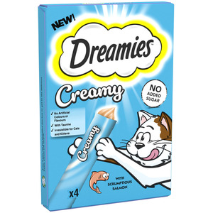 Pack of 4 Dreamies Creamy Cat Treats - Salmon by Dreamies