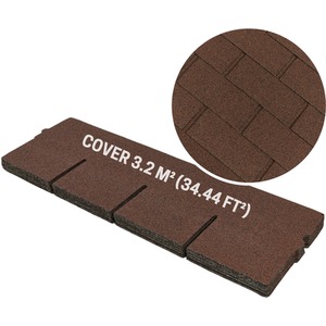 Premium Bitumen Roof Shingles for Sheds, Gazebos, and Outdoor Buildings 20 Pcs - Brown by NOVECRAFTO