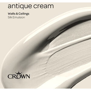 Crown Walls and Ceilings Silk Emulsion - Antique Cream / 2.5l by Crown Paints