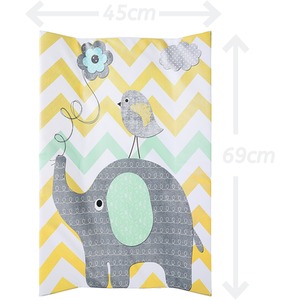 Anti-Roll Wedge Baby Changing Mat - Elephant Chevron / Elephant Chevron With Green by Babycurls