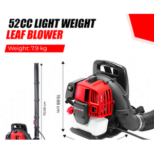 52cc Petrol Backpack Leaf Blower - Red by BU-KO