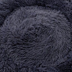 Fluffy Donut Pet Bed with Soft Plush - Dark Grey / 60cm / 2kg by Livingandhome