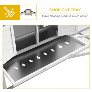 Small Animal Cage with Run, Tray, Ramp D51-093V01LG - Light Grey by PawHut