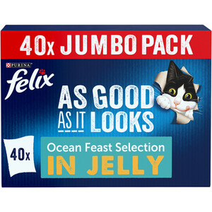 Felix As Good As It Looks Wet Cat Food in Jelly - 40 / Ocean Feast Selection by Felix