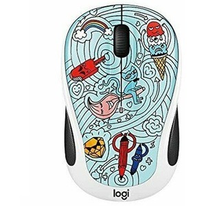 Logitech Wireless Optical Mouse - Multicoloured / M325c Blue Doodle by Logitech