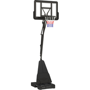 2.45-3.05m Adjustable Basketball Hoop and Stand with Wheels - Black by SPORTNOW