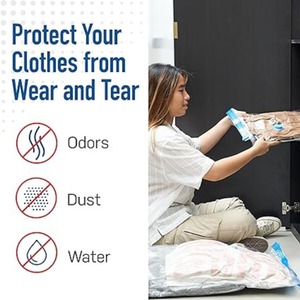 5 Pack Space Saving Vacuum Storage Bags With Pump - Transparent by LOS