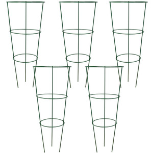 Pack of 5 Conical Garden Plant Support Rings - Green / Small by Selections