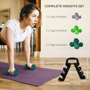 SPORTNOW Dumbbells Set with Carry Rack by SPORTNOW