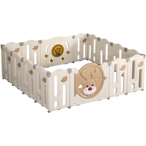 Foldable Baby Playpen - White / 16 Panels by Dekko