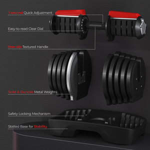 16 In 1 Quick Adjust Dumbbell Weight Set for Home Gym - Black by Yaheetech