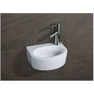 BELOFAY Ceramic Cloakroom Wash Basin Sink Modern Design Wall-Mounted Basin by BELOFAY