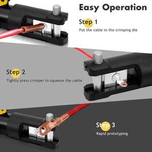 16 Tons 11 Dies Hydraulic Wire Terminal Crimper Tool - Yelllow by Costway