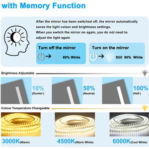 LED Bathroom Mirror with Socket, Dimmable by AicaBathroom