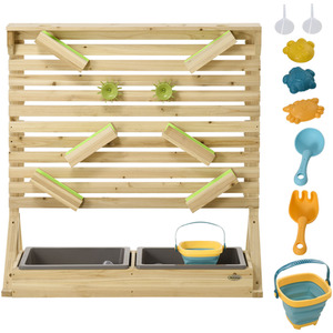 Outsunny Kids Running Water Outdoor Playset with Sink Toys, Water Carts - Brown by Outsunny