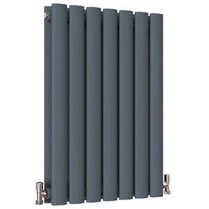 Oval Column Horizontal Designer Radiators - Anthracite / 413mm / 78mm