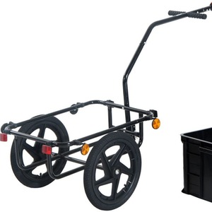 HOMCOM Bicycle Trailer With Towing Bar - Black by HOMCOM