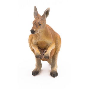 PAPO Wild Animal Kingdom Kangaroo with Joey Toy Figure - Brown by PAPO