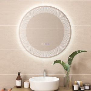 Round LED Bathroom Wall Mirror - Silver by Costway