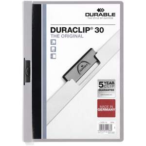 DURACLIP 30 A4 Clip Folder - Grey by Durable