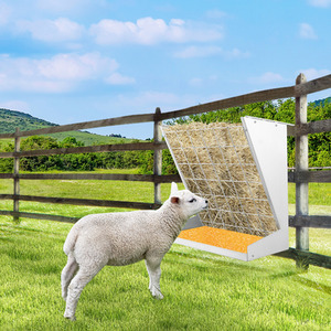 Livestock Hay Rack Forage Rack - Silver by Costway